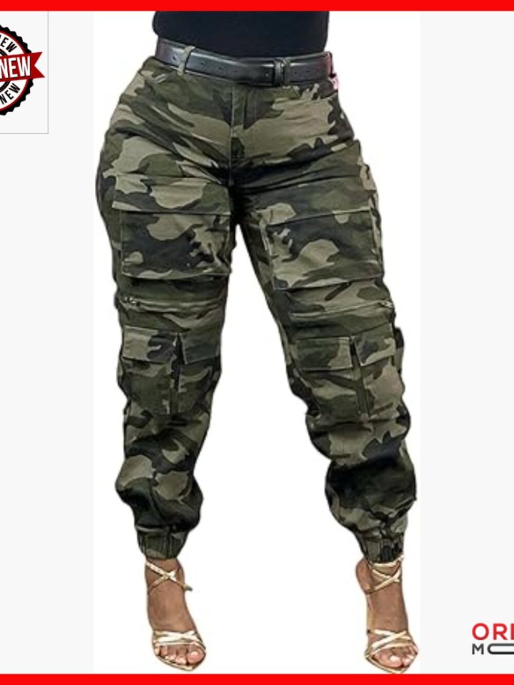 Plus Size High Waisted Wide Leg Cargo Jeans Baggy Camo Denim Pants